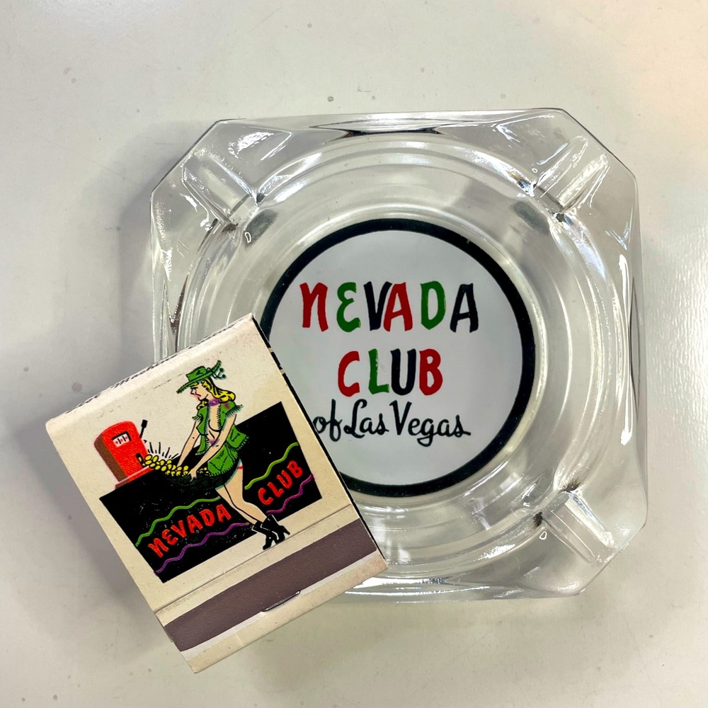 Nevada Club Casino - Las Vegas, Nevada Souvenir Matchbook & Matching Ashtray set